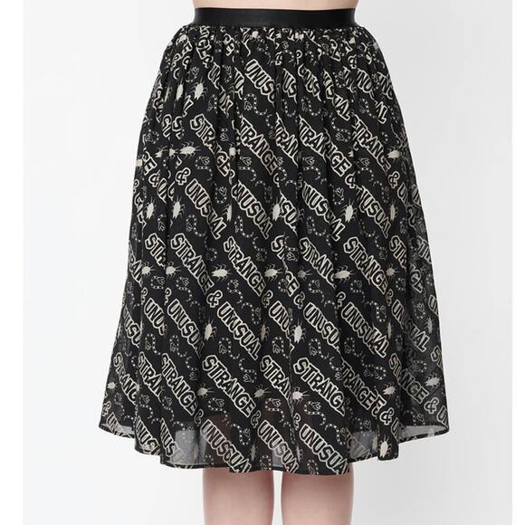 Unique Vintage x Beetlejuice Midi Skirt XS Glow in the Dark Halloween Spooky New - Picture 1 of 11